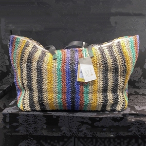 Bolso de mano grande de estilo ganchillo de rafia ecológico, bolso de hombro a rayas hecho a mano para mujer, ideal para uso diario o compras - Product Image 4