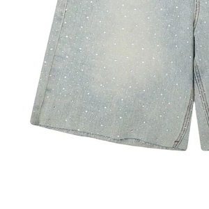 Short en jean pour homme avec strass, respirant, confortable, décontracté, haute qualité, prix abordable, pour adultes, en toile unie, vente en gros OEM - Product Image 2