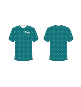 T-shirt à manches courtes vert à pois pour homme Ferocious, coupe classique, col rond, décontracté, respirant, jersey polyester - Product Image 1