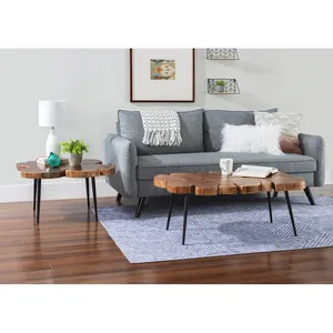 Mesa de Centro de Madera de Nogal con Borde Natural, Diseño Moderno, Ecológica y Duradera, para Sala de Estar - Product Image 4