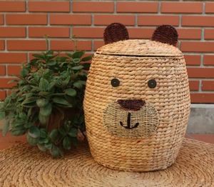 Cute Animal Shaped Natural Water Hyacinth <b>Storage</b> <b>Baskets</b> With Lid For Children's <b>Toy</b> <b>Storage</b> Woven <b>Basket</b> Made from Vietnam - Product Image 3