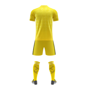 Maillots de football personnalisés pour garçons, manches courtes, uniformes d'équipe, vente en gros, service OEM, kits de football jaunes - Product Image 2