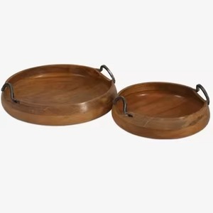 Plateau de service rectangulaire en bois pour dattes et chocolats, design minimaliste solide, plateau durable pour servir les aliments - Product Image 3