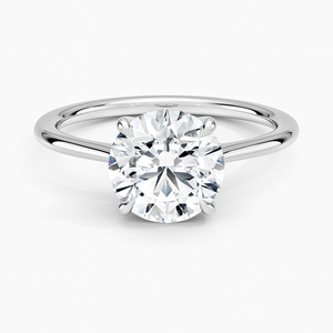 Anillo BOJ 062 con Corte Redondo, Plata 925, Anillo Solitario con Halo Oculto, Diamante de 2 Quilates, Color D, VVS1, Moissanita, Certificado GRA, Precio Bajo - Product Image 1