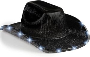 LED Light up Cowboy <b>Hat</b> <b>for</b> Summer Parties & <b>Weddings</b> Neon Glow Adjustable Western <b>Hat</b> Unisex Bulk Festival Concert - Product Image 6