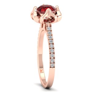 Bague Solitaire REYES en Or Massif 14K avec Grenat Rond Taillé 1 Carat Certifié IGI – Prix de Gros – Bagues de Fiançailles Diamantées - Product Image 3