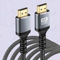 Câble HDMI 2.1 personnalisé OEM 8K 60Hz 4K 120Hz 48 Gbps haute vitesse audio-vidéo tressé pour TV, moniteur, PC, ordinateur portable, projecteur