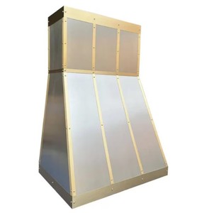 Meilleures ventes : Hotte de cuisine personnalisée en zinc naturel, style ferme antique, pour cheminée de cuisinière, avec bande noire et cache de ventilation - Product Image 3