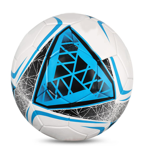 Nouveau design tendance Ballon de football blanc cyan bleu noir à motif géométrique Durable Qualité match Entraînement extérieur - Product Image 4