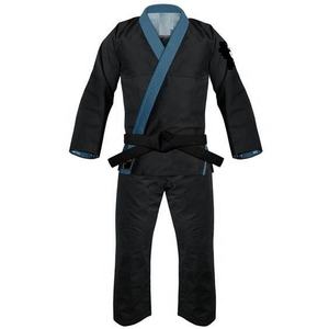 <b>Blue</b> Breathable Durable Shrink-Proof BJJ Gi Judo Kimono Front Logo Straight Fit Polyester/Cotton Martial Arts Uniform for Adults - Product Image 3