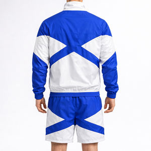 Custom Lightweight Sports <b>Running</b> Streetwear Track Suit 2 Pieces Crinkle Nylon <b>Reflective</b> Windbreaker <b>Jacket</b> and Pant Tracksuit - Product Image 2