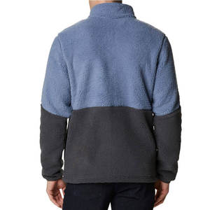 Chaqueta Unisex de Lona con Forro Polar Sherpa, Cuello Alto, Cierre de Cremallera, Diseño de Parches, Abrigo de Invierno, Servicio OEM, Chaquetas para Hombre - Product Image 2