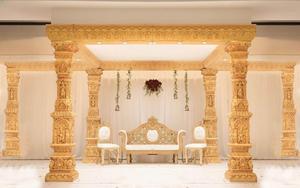 Fantástico Mandap Dorado de Fibra para Bodas Hindúes, Mandap Real para Bodas Grandiosas, Mandap Dorado Asequible para Bodas, Nueva Zelanda - Product Image 5