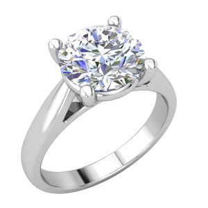 Divya Creations Diamant de laboratoire de haute qualité en argent 925 plaqué rhodium, luxe, 2 carats, certifié IGI, taille brillant, pour femme - Product Image 1