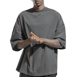 Camiseta Formal de Punto sin Cuello para Hombre, 100% Algodón, Cómoda, Transpirable, de Secado Rápido, con Diseño de Logotipo Personalizado - Product Image 1