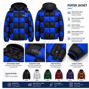 Factory Price Hooded Casual Style Men's Puffer <b>Jacket</b> High Street Waterproof Windproof Winter Wear Long Sleeve Front Logo - Product Image 6