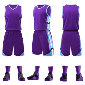 Ensemble d'uniformes de basketball réversibles personnalisés pour adultes en mesh respirant avec maillot imprimé anti-UV à séchage rapide, nom et logo d'équipe personnalisés - Product Image 2