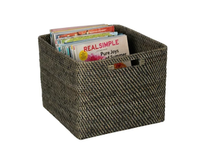 Artex HaiNam <b>Square</b> Natural Rattan Storage <b>Basket</b> With Handles Rustic Multi-Purpose Organizer - Product Image 2
