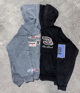 เสื้อฮู้ดวินเทจลายปักสไตล์เรซซิ่ง ผ้าฟลีซหนานุ่ม ระบายอากาศได้ดี เป็นมิตรกับสิ่งแวดล้อม ทรงปกติ ใส่ได้ในฤดูหนาว สไตล์ Y2K - Product Image 2