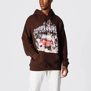 Men Streetwear Screen Print <b>Hoodie</b> Cotton Pullover Sweatshirt Casual Long Sleeve Hooded Top Fashion Custom Wholesale Clothing - Product Image 5