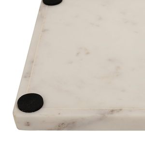 Plateau de service en marbre blanc naturel avec bord surélevé, plateau décoratif en pierre de luxe pour la décoration de la maison, salle de bain, cuisine, coiffeuse - Product Image 6