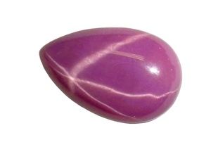 Rubis Étoilé Rose Poire 9x13 mm 4,5 Carats Créé en Laboratoire Poli Opaque Cabochon avec Effet Étoile à 6 Branches pour la Fabrication de Bijoux - Product Image 2