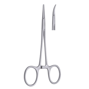 คีมหนีบเลือดโค้ง Mosquito Forceps  ทำจากสแตนเลสสตีล  แบบล็อคด้วยระบบ Ratchet  สำหรับงานผ่าตัด  ความแม่นยำสูง  ใช้ในทางทันตกรรมและทางการแพทย์ - Product Image 1