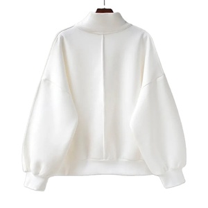 Alta calidad 100% algodón polar 1/4 cuarto cremallera pulóver sudadera mujeres sudaderas con capucha 2025 - Product Image 4