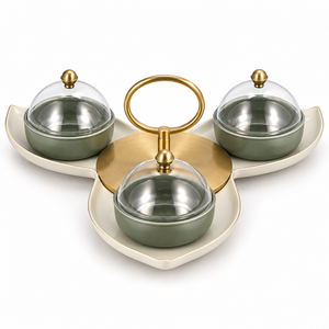 Conçu avec un look contemporain élégant, cet ensemble de bols à collation est conçu pour offrir un aspect décoratif riche tout en restant un objet décoratif. - Product Image 1