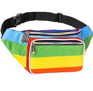 Sac banane bandoulière en nylon écologique color block, sportif et facile à transporter pour le voyage, la marche, la course, la randonnée et le cyclisme - Product Image 1