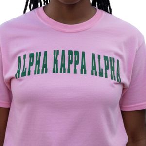 Camiseta Rosa de Manga Corta para Mujer con Estampado Gráfico de Letras Verdes, Cuello Redondo, Algodón Casual, Moda de Verano, Suave y Cómoda - Product Image 3