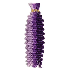Long Purple Ombre Curly <b>Wig</b> With Highlights Color Synthetic Hair <b>Full</b> <b>Lace</b> Front <b>Wig</b> For Women - Product Image 3