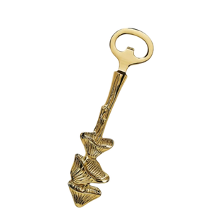 Décapsuleur champignon en laiton antique, décapsuleur de bière fantaisie en métal doré, outils de bar artisanaux uniques, fournisseurs en gros - Product Image 1