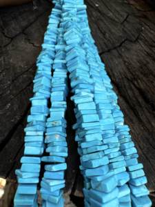 ลูกปัดทรงสี่เหลี่ยม Howlite Turquoise คุณภาพระดับ AAA, สร้อยเครื่องประดับสไตล์โบโฮ (4x5 มม.) - Product Image 5