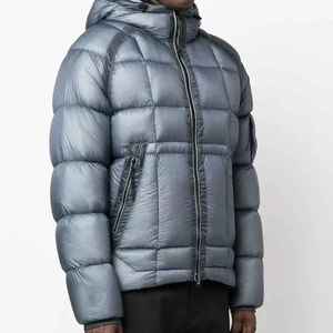 Veste matelassée brillante pour homme, manteau d'hiver en duvet, à capuche, fermeture éclair, streetwear chaud, OEM personnalisé - Product Image 1