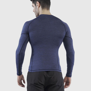 Camiseta de manga larga negra de doble capa de alta calidad y estilo moderno para hombre, con hombros caídos y tejido grueso. - Product Image 4