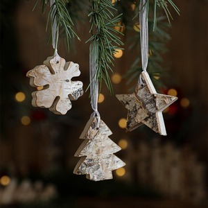 High on Demand Natural Wooden <b>Christmas</b> <b>Tree</b> Pendants with Painted Artwork for Outdoor Holiday Decoration Available For Sale - Product Image 1
