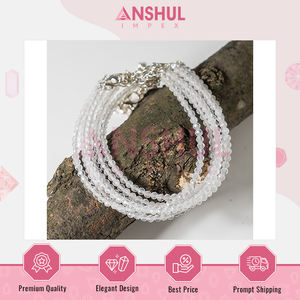 สร้อยข้อเท้าคริสตัลควอตซ์ใสหลากสี ดีไซน์สะดุดตา คุณภาพสูงสุด ขายดีที่สุด เกรด AAA ประดับด้วยลูกปัดเหลี่ยมเพชรพลอย ยืดหยุ่นได้ - Product Image 6