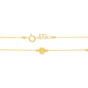 Minimalist Real Gold Plated Brass <b>Snake</b> Chain Necklace With Ball Beads Unisex Daily Wear Fashion Jewelry - Product Image 2