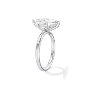 Anillo de compromiso solitario de oro blanco de 14K y 18K con diamante marquise cultivado en laboratorio, talla personalizada, banda lisa de 6 puntas, EF VS CVD, venta al por mayor - Product Image 2