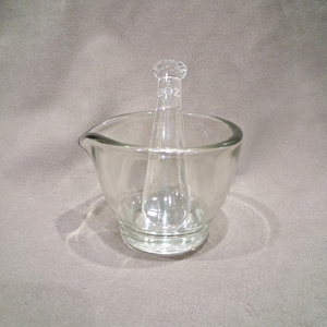 Ensemble mortier en verre sodocalcique et pilon en borosilicate, en verre transparent, haute qualité, outil de mélange pour herbes, offre spéciale à prix de gros - Product Image 1