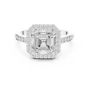 แหวนหมั้นผู้หญิงสุดหรูทำมือระดับพรีเมียม ทองคำขาว 14k เพชรทรง Asscher คุณภาพเยี่ยม เพชรเลี้ยงในห้องปฏิบัติการ และวงแหวนประดับเพชร - Product Image 5