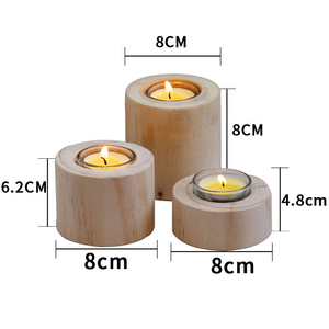 Portavelas de Madera Natural con Forma Decorativa Wanuocraft para Navidad, San Valentín, Centro de Mesa, Comedor, Repisa, Velas de Té - Product Image 4