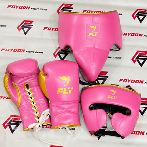<b>Customized</b> Design Fly Golden/Burgundy <b>Boxing</b> Sparring Set For Training Professional <b>Boxing</b> Gloves <b>Headgear</b> Groin Guard For Sale - Product Image 3