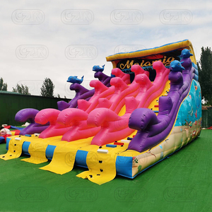 Ingrosso 18 ft commerciale tropicale a tripla corsia acquascivolo treelano di cocco albero di palma gonfiabile acquascivolo <span class=keywords><strong>per</strong></span> adulti - Product Image 5