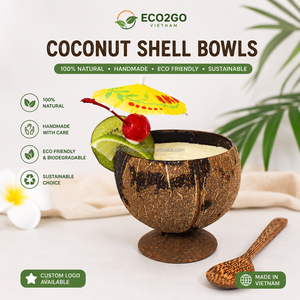 Bols en noix de coco naturels faits à la main - 100% biologiques, écologiques, réutilisables pour smoothies et salades, pour une alimentation végétalienne - Product Image 5