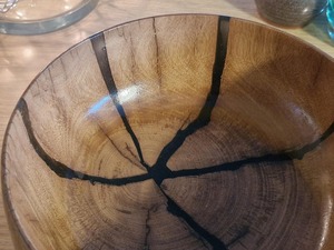Tazón de Resina Epoxi y Madera Pulida, Ecológico, con Diseño Aleatorio, Colores Personalizados, para Ensaladas, Aperitivos y Servir - Product Image 3