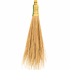 Traditional Bamboo Handle Coconut Stick Broom Flagged Bristle Medium Stiffness Eco-Friendly Classic Design for Outdoor Use - Product Image 5