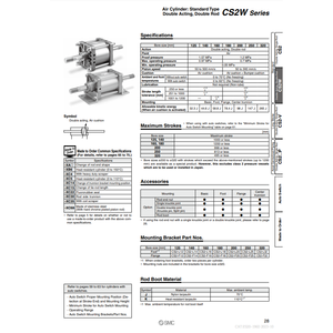 กระบอกลมนิวเมติก SMC CDS2WB160-50ชิ้นส่วนนิวเมติก - Product Image 3
