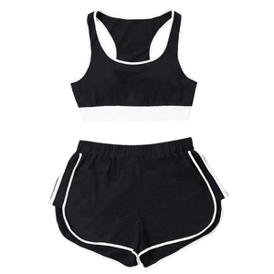 Nouveautés : Ensemble haut et short de fitness pour femme, grande taille, haute qualité, respirant, coton/fibre de bambou, été - Product Image 1